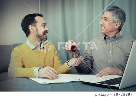 Mature man and manager contract car lease 29728897