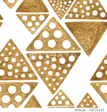 Hand drawn seamless pattern. Gold ethnic ornament. 29733155