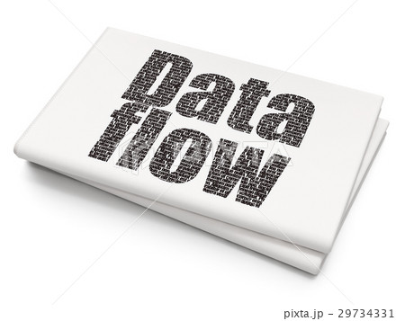 Data concept: Data Flow on Blank Newspaper Data concept: Data Flow on Blank Newspaper 29734331