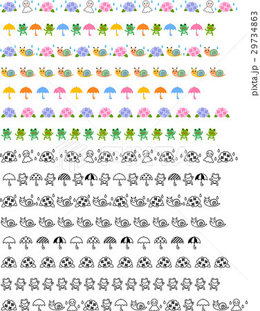 梅雨の飾り線のイラスト素材