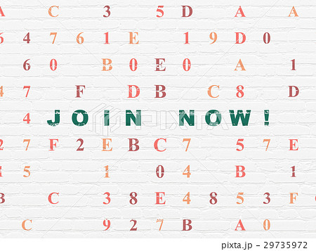 Social network concept: Join now! on wall 29735972