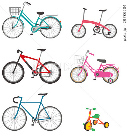 いろいろな自転車 イメージイラストのイラスト素材