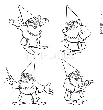 Cartoon Wizard Set 29737675