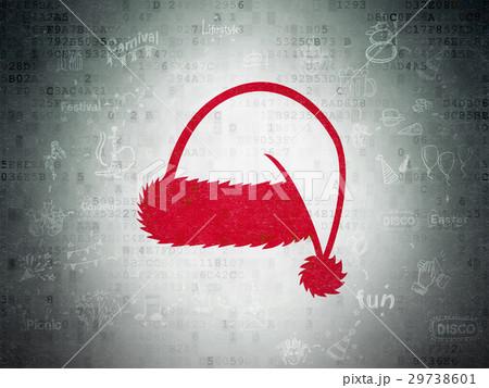 Holiday concept: Christmas Hat on Digital Data 29738601