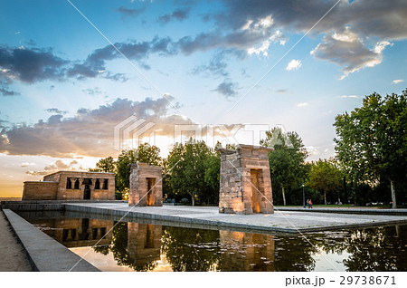 Sunset on Temple of Debod in Madrid 29738671