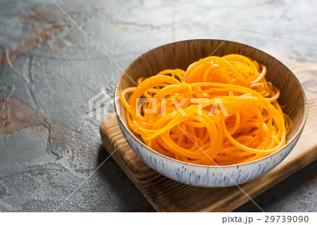 Spiralized butternut squash on the grey table 29739090