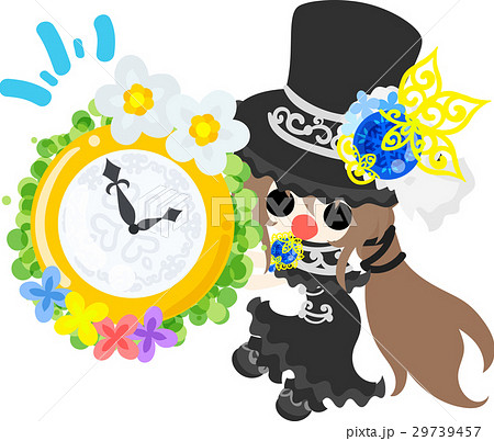 黒いシルクハットの少女と花の時計 黒いシルクハットの少女と花の時計 29739457
