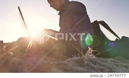 Freelancer. Man working on a laptop freelancer 29739777