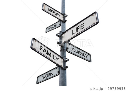 Life balance choices signpost, isolated on white 29739953