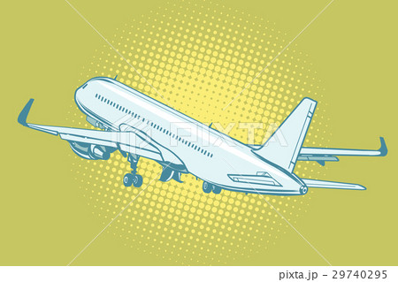The takeoff of a passenger plane 29740295