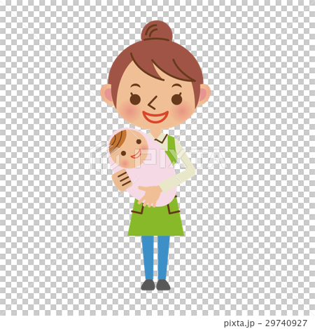 赤ちゃんを抱っこする保育士 29740927