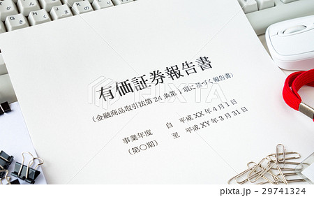 有価証券報告書　上場　証券取引所　レポート　資料　ビジネス 29741324