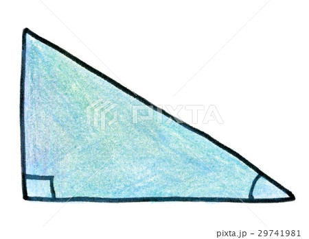 色鉛筆イラスト 直角三角形のイラスト素材