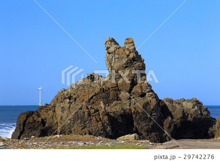 古代地層　奇岩　犬岩　 29742276