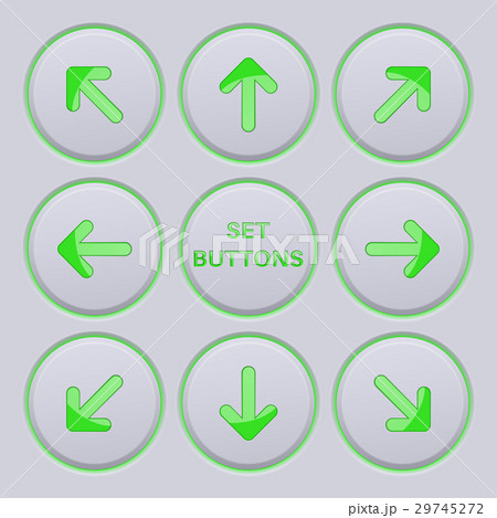 Arrows key set. Green icons on gray buttons 29745272