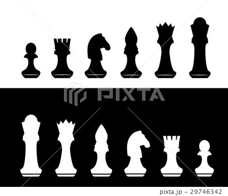 black and white chess silhouette black and white chess silhouette 29746342