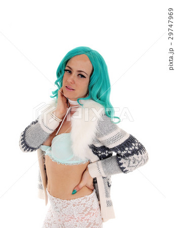 Portrait of woman in bra and skirt. Portrait of woman in bra and skirt. 29747969
