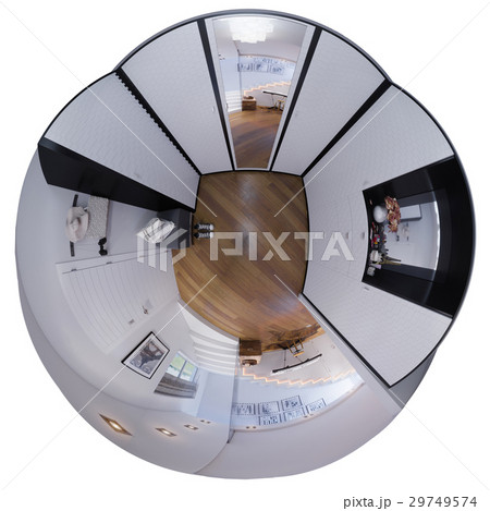 3d render panorama of staircase hall interior 29749574