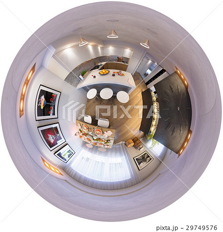 3d render panorama of kitchen interior 29749576