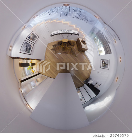 3d Render panorama of staircase hall 29749579
