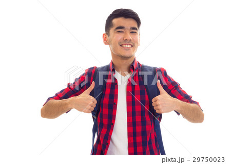 Young man with backpack Young man with backpack 29750023