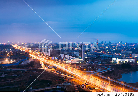 Minsk, Belarus. Aerial View Cityscape In Bright 29750195