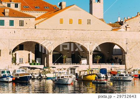 The boat dock near the old city of Dubrovnik The boat dock near the old city of Dubrovnik 29752643