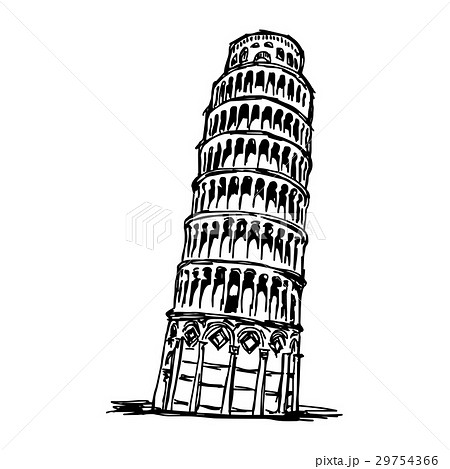 Leaning Tower Of Pisa Vector Illustration のイラスト素材