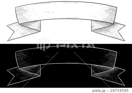 Ribbon banner. Hand drawn sketch 29759595