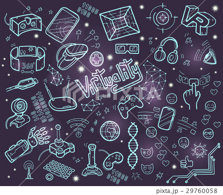 Doodle vector collection of virtual reality and 29760058