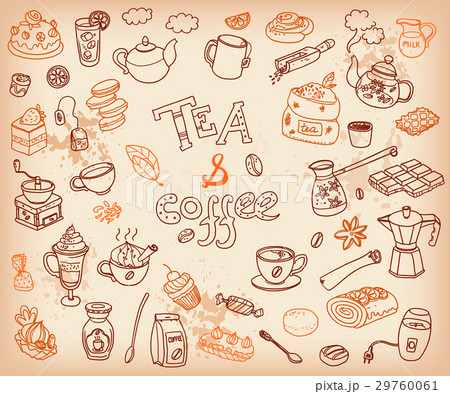 Big vector collection of doodle tae and coffee 29760061