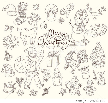 Big vector set of New Year and Christmas objects Big vector set of New Year and Christmas objects 29760100