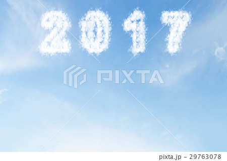 Cloud shape number 2017 on blue sky Cloud shape number 2017 on blue sky 29763078