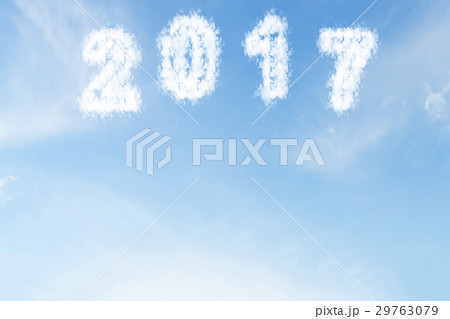 Cloud shape number 2017 on blue sky Cloud shape number 2017 on blue sky 29763079