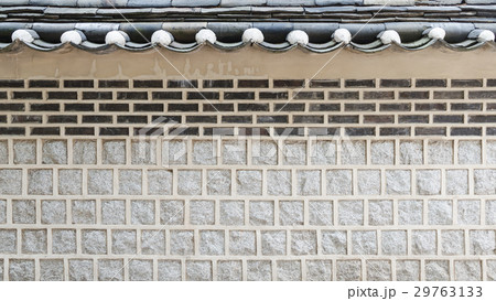 Korean style wall and roof in bukchon south korea 29763133
