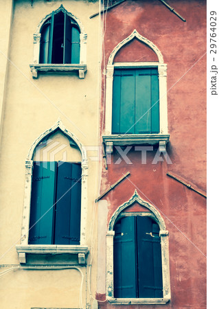 Traditional window of typical old Venice building Traditional window of typical old Venice building 29764029