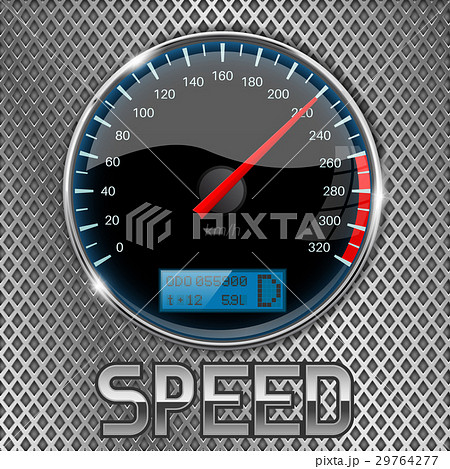 Speedometer on metal perforated background 29764277