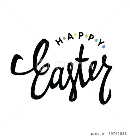 "Happy Easter" calligraphy with colorful eggs 29765888