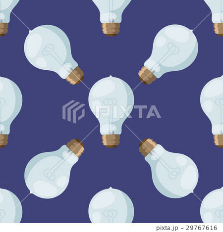 Cartoon lamps light bulb seamless pattern 29767616