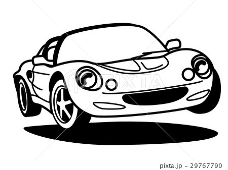 sports car black and white clipart