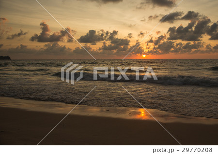 a beautiful sunset in the sea 29770208