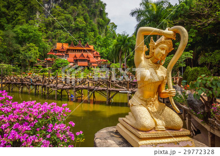 Thai literature golden Goddess of the earth statue Thai literature golden Goddess of the earth statue 29772328
