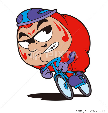 競輪選手キャラクター 競輪 自転車競技 ダルマレーサーのイラスト素材