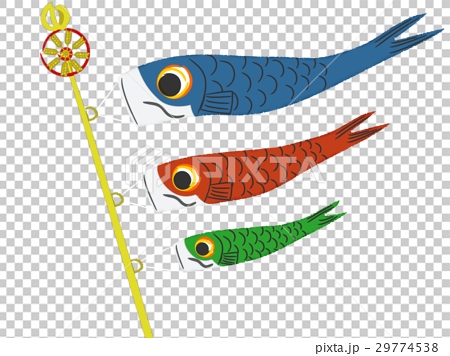 ほんのり和風な鯉のぼりイラスト背景透過のイラスト素材