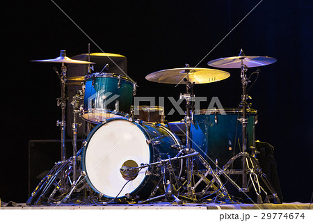 Drum Set On A Stage At Dark Background. Musical 29774674