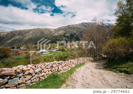 Stone Fence Along A Countryside Road Near Sioni 29774682