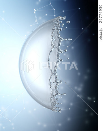 Water splash in the form of a sphere . 3D 29774950
