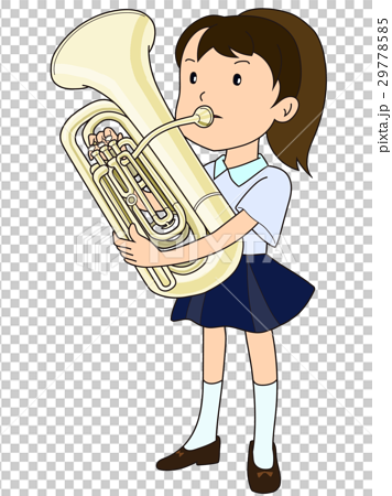 Girl playing euphonium - Stock Illustration [29778585] - PIXTA