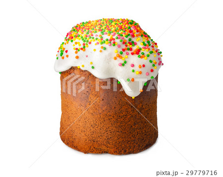 Easter cake with a white cap made of icing and 29779716