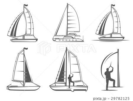 Set Catamaran Logos and Badges Set Catamaran Logos and Badges 29782125